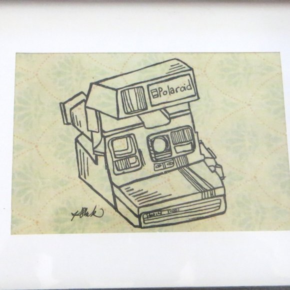 Set Of 2 Framed Sketches Of Cameras Wall Decor Photographers Studio - Picture 5 of 5